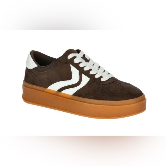 Madden Nyc Shoes - Women Size 11 Madden NYC Brown Low Top Platform Shoes Sneakers Suede Skater NEW!